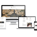 4 device mockup of weddings in rome showing the website in variuos states of responisves